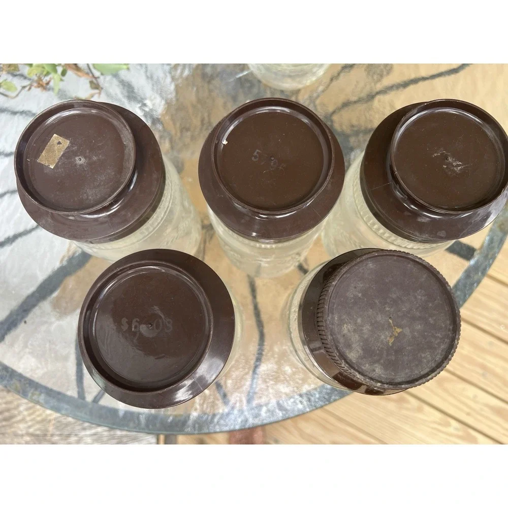VTG Set Of 5 Anchor Hocking Starburst Sanka/Maxwell House Coffee/Tang Jar